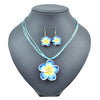 Plumeria Flower Necklace and Earrings 3 PC Jewelry Set, Hawaii Floral Plumeria Boho Choker Necklace - KaleaBoutique.com