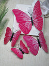 Big Butterfly 4 PC Hairclip Set, PVC Large Butterfly Wing Prom Hair Clips in Pink, White or Black - KaleaBoutique.com