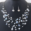 Layered Natural Gemstone Rough Necklace and Earrings 3 PC Jewelry Set, Floating Gem Boho Necklace - KaleaBoutique.com