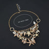 Natural Seashell Necklace and Bracelet, Beach Wedding Pearl and Starfish Bib Necklace, Charm Bracelet - KaleaBoutique.com