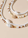 Natural Seashell Stretch Choker Necklace 4 PC Set, Shell Elastic Bracelet, Unisex Seed Bead Beach Necklace Set - KaleaBoutique.com