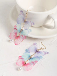Multicolored Double Layer Chiffon Butterfly 5 PC Hairclip Set, Wedding, Prom Party Chiffon Butterfly Hair Clips - KaleaBoutique.com