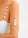 Leaf and Chain Arm Cuff Fashion Exotic Bangle Bracelet, Prom Party Boho Bridal Vacation Arm Wrap Bracelet Jewelry - KaleaBoutique.com