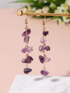 Genuine Amethyst Necklace and Bracelet 2 PC Jewelry Set, Gemstone Amethyst Nugget Dangle Earrings - KaleaBoutique.com