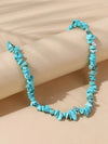 Natural Turquoise Nugget Choker Boho Gem Unisex Necklace or Turquoise Dangle Earrings or Hoop Earrings - KaleaBoutique.com