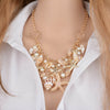 Natural Seashell Necklace and Bracelet, Beach Wedding Pearl and Starfish Bib Necklace, Charm Bracelet - KaleaBoutique.com