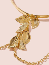 Leaf and Chain Arm Cuff Fashion Exotic Bangle Bracelet, Prom Party Boho Bridal Vacation Arm Wrap Bracelet Jewelry - KaleaBoutique.com