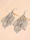 Gold Laser Cut Layered Leaf Earrings, Silver Dangle Boho Fashion Earrings for Prom, Wedding, Bridal Shower - KaleaBoutique.com