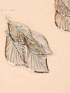 Gold Laser Cut Layered Leaf Earrings, Silver Dangle Boho Fashion Earrings for Prom, Wedding, Bridal Shower - KaleaBoutique.com