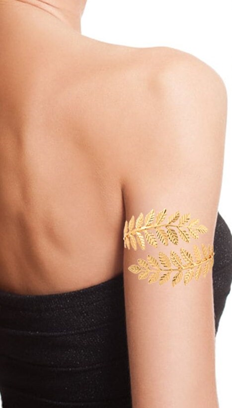 Leaf Arm Cuff Exotic Beauty Arm Bracelet, Prom Party Greek Goddess Cosplay Arm Wrap Cuff - KaleaBoutique.com