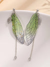 Butterfly Wing Boho Dangle Earrings, Gold Multi Color Earrings, Fairy Wing Earrings, Acrylic Wing Earrings - KaleaBoutique.com