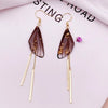 Butterfly Wing Boho Dangle Earrings, Gold Multi Color Earrings, Fairy Wing Earrings, Acrylic Wing Earrings - KaleaBoutique.com