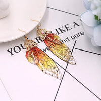 Butterfly Wing Earrings S925 Silver Post, Multi Color Clear Wing Earrings, Boho Dangle Earrings - KaleaBoutique.com
