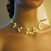 Multi Strand Floating Pearl 4 PC Jewelry Set, Bridal Pearl Chain Necklace, Chain Bracelet Earrings - KaleaBoutique.com