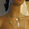 Long Layered Chain Feather Necklace, Southwest Coin Dainty Necklace, Silver Tribal Ethnic Cowgirl Chain Necklace - KaleaBoutique.com