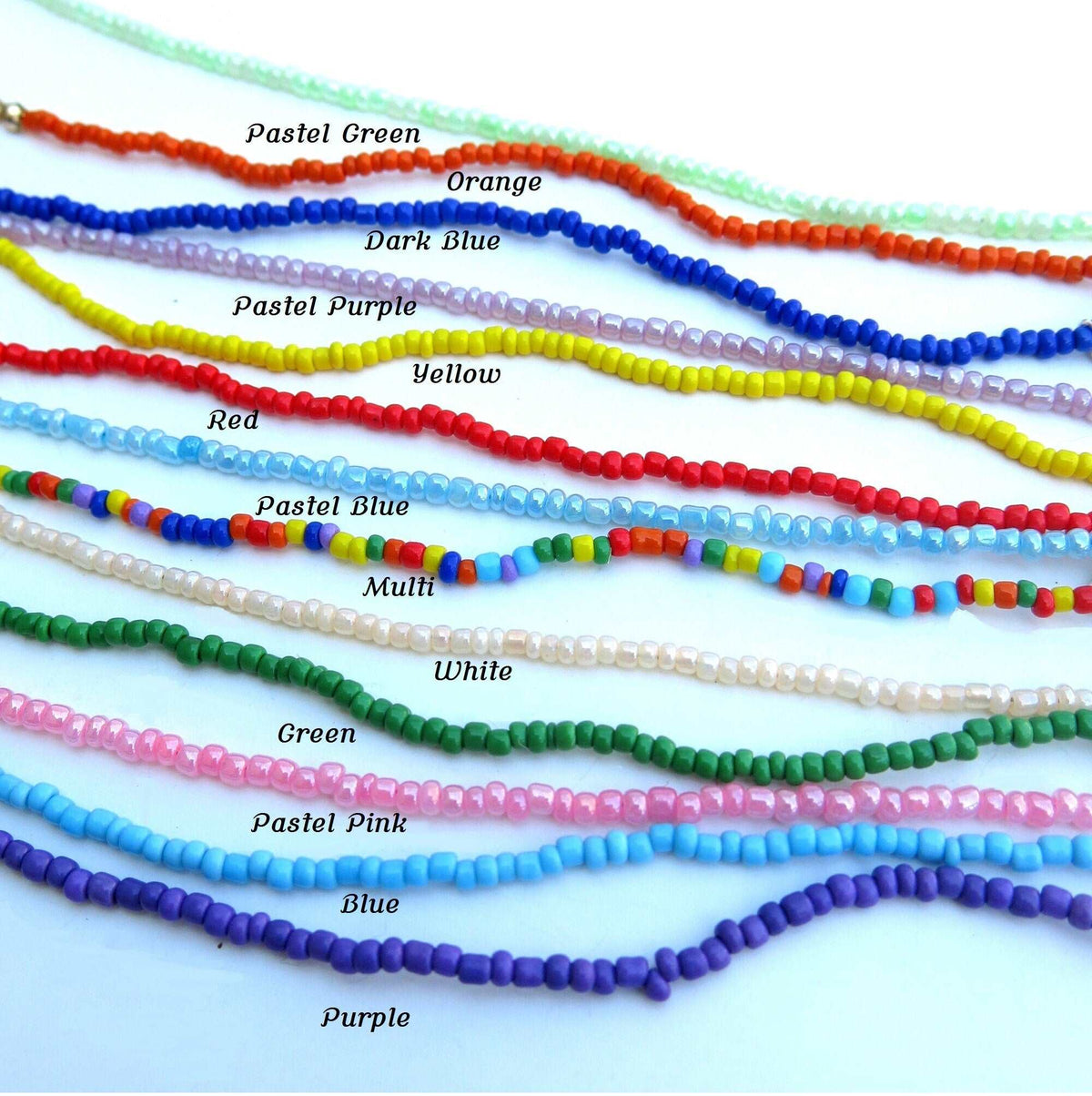 Seed Bead Unisex Necklace, Name Initial Letter Beaded Necklace, Boho Minimalist Personalized Name Necklace - KaleaBoutique.com