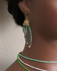 Butterfly Wing Earrings S925 Silver Post, Multi Color Clear Wing Earrings, Boho Dangle Earrings - KaleaBoutique.com