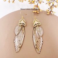 Butterfly Wing Earrings S925 Silver Post, Multi Color Clear Wing Earrings, Boho Dangle Earrings - KaleaBoutique.com