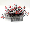 Black Red Decorative Comb and Earrings, Harley Queen Style Hair Pin, Red Halloween Vampire Cosplay Hair Piece - KaleaBoutique.com