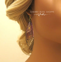 Butterfly Wing Boho Earrings, Multi Color Fairy Wing Dangle Earrings, Long Clear Wing Bohemian Earrings - KaleaBoutique.com