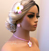 3 PC Plumeria Flower Hair Clip Set, Bridal White Or Pink Tropical Floral Hairpin Bohemian Hair Clips - KaleaBoutique.com