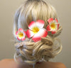 Plumeria Flower 3 PC Hair Clip Set, Various Sized Hawaiian Flower Fascinator, Bridal Getaway Floral Hairclips - KaleaBoutique.com