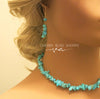 Natural Turquoise Nugget Choker Boho Gem Unisex Necklace or Turquoise Dangle Earrings or Hoop Earrings - KaleaBoutique.com