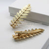 Gold Leaf 2 PC Hair Clip Set, Roman Leaf Boho Gold Hairclip Set, Gold Branch Alligator Hairclips - KaleaBoutique.com