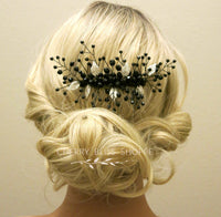 Gothic Style Black Hair Comb with Silver or Gold Leaves, Cosplay Vintage Costume Hairpin Hairpiece - KaleaBoutique.com