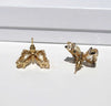 Clear Butterfly Stud Earrings, Gold Butterfly Earrings, S925 Hypoallergenic Glass Wing Butterfly Studs - KaleaBoutique.com