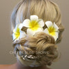 3 PC Plumeria Flower Hair Clip Set, Bridal White Or Pink Tropical Floral Hairpin Bohemian Hair Clips - KaleaBoutique.com