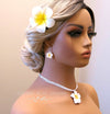 3 PC Plumeria Flower Hair Clip Set, Bridal White Or Pink Tropical Floral Hairpin Bohemian Hair Clips - KaleaBoutique.com