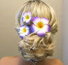Plumeria Flower 3 PC Hair Clip Set, Various Sized Hawaiian Flower Fascinator, Bridal Getaway Floral Hairclips - KaleaBoutique.com