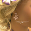 S925 Sterling Silver Post Double Flower Earrings, Lightweight Statement Blue Pink or Yellow Floral Prom Stud Earrings - KaleaBoutique.com