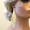 Oversized Gold Feather Tassel Earrings, Chandelier Dangle Bohemian Fashion Statement Layered Earrings - KaleaBoutique.com