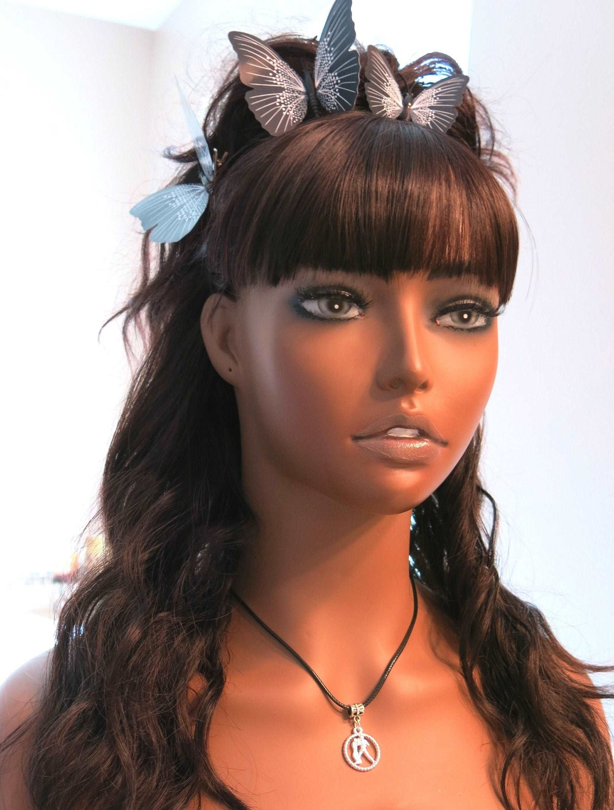 Big Butterfly 4 PC Hairclip Set, PVC Large Butterfly Wing Prom Hair Clips in Pink, White or Black - KaleaBoutique.com