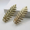 Gold Leaf 2 PC Hair Clip Set, Roman Leaf Boho Gold Hairclip Set, Gold Branch Alligator Hairclips - KaleaBoutique.com