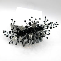 Gothic Style Black Hair Comb with Silver or Gold Leaves, Cosplay Vintage Costume Hairpin Hairpiece - KaleaBoutique.com
