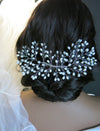 Large Oval Pearl Wedding Hair Comb Wire, Bridal Pearl Decorative Hair Comb Headpiece for Brides, Prom - KaleaBoutique.com