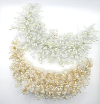 Large Pearl Flower Bridal Headband, Wedding Pearl Head Wreath, Bridal Floral Hair Vine or Dangle Earrings for Bride - KaleaBoutique.com