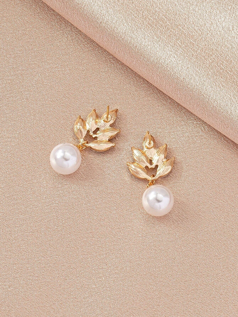 Large Pearl Dangle Crystal Stud Earrings, Wedding Bridal or Bridesmaid Pearl Drop Earrings, CZ Diamond Pearl Earrings - KaleaBoutique.com