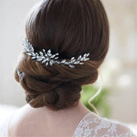 Large Rhinestone Wire Brides Hair Comb, Wedding Crystal Flower Hairpiece, Bridal Clear Crystal Vine Hair Comb - KaleaBoutique.com