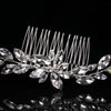 Large Rhinestone Wire Brides Hair Comb, Wedding Crystal Flower Hairpiece, Bridal Clear Crystal Vine Hair Comb - KaleaBoutique.com