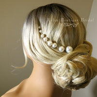 Large Small Pearl 18 PC Hairpin Set, Wedding Pearl Bridal Hair Pin Set, Minimalist Bridal Pearl Hairpiece Set - KaleaBoutique.com