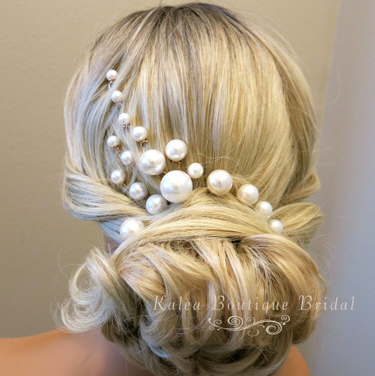 Large Small Pearl 18 PC Hairpin Set, Wedding Pearl Bridal Hair Pin Set, Minimalist Bridal Pearl Hairpiece Set - KaleaBoutique.com