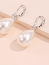 Large Teardrop Pearl Earrings, Bridal Silver Pearl Drop Earrings, Minimalist Dangle Pearl Earrings - KaleaBoutique.com