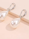 Large Teardrop Pearl Earrings, Bridal Silver Pearl Drop Earrings, Minimalist Dangle Pearl Earrings - KaleaBoutique.com