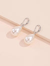 Large Teardrop Pearl Earrings, Bridal Silver Pearl Drop Earrings, Minimalist Dangle Pearl Earrings - KaleaBoutique.com