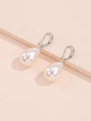 Large Teardrop Pearl Earrings, Bridal Silver Pearl Drop Earrings, Minimalist Dangle Pearl Earrings - KaleaBoutique.com