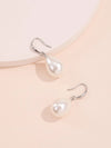 Large Teardrop Pearl Earrings, Bridal Silver Pearl Drop Earrings, Minimalist Dangle Pearl Earrings - KaleaBoutique.com